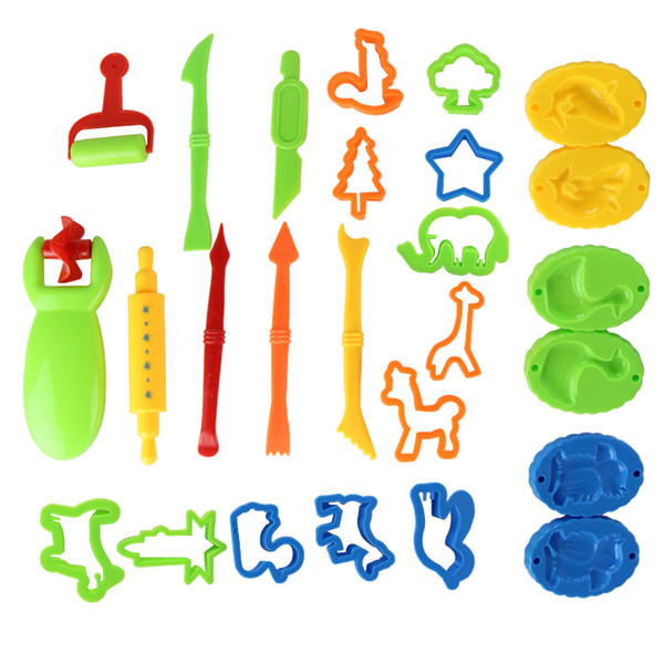 Kids Pretend Play Toys DIY Colored Mud Mould Clay Tools Set Children Plasticine Dough Modeling Tools