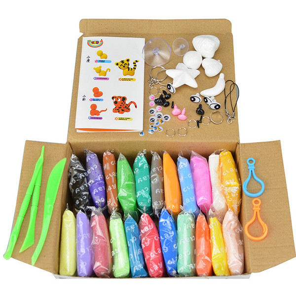 24 Colors Intelligent Clay Plasticine Clay Playdough With Tool Kit Mud Children's Educational Toys Doh Magic Sand Play Gum