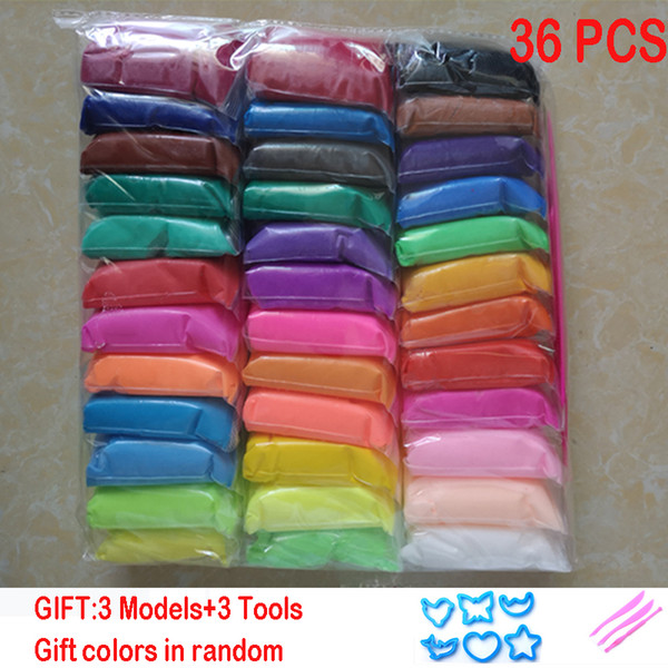 Slime 36pcs/set DIY safe and nontoxic Malleable Fimo Polymer Clay playdough Air Clay Polymer Plasticine Modelling Clay