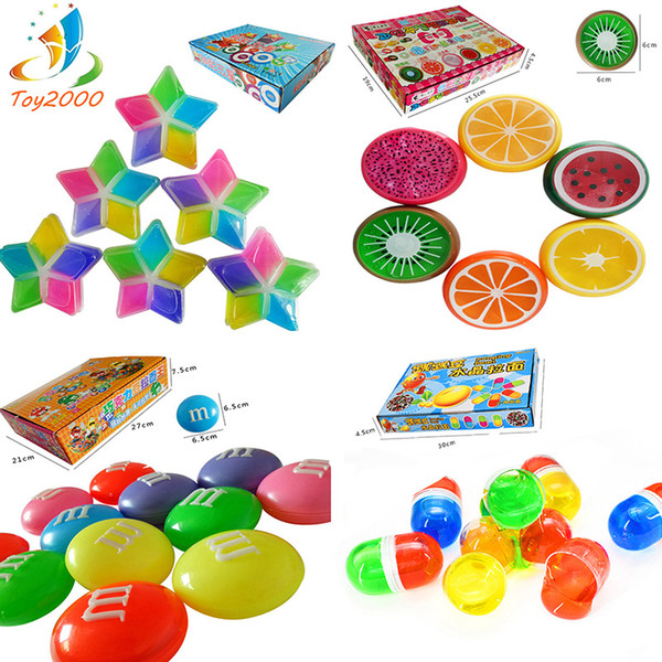 Baby Fruit Smile face Crystal Mud Crystal Clay Jelly Slime Mud 6*6cm Plasticine Mud Playdough For Kids toys