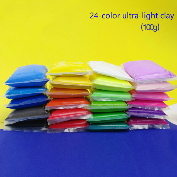 24-color space mud 100g new environmentally friendlynon-toxic naturally dry ultra-light clay diy children hand molding materials