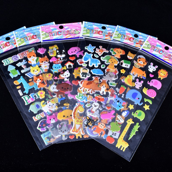3D Cartoon stickers 29 designs 7*17cm baby party Decorative toys Kids Book Stickers paper game Kindergarten Reward