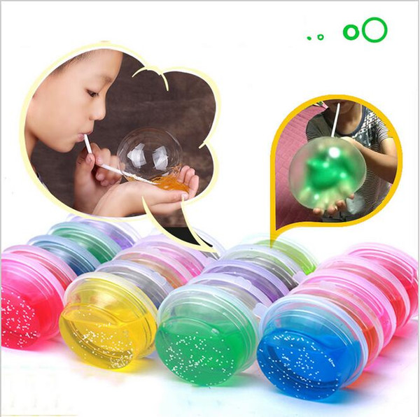 24pcs/set Non-toxic Blowing Bubbles Crystal Mud Super Light Clay Draw Slime Funny Toys Hand-Pulled Noodle Crystal Playdough Mud Toys Putty