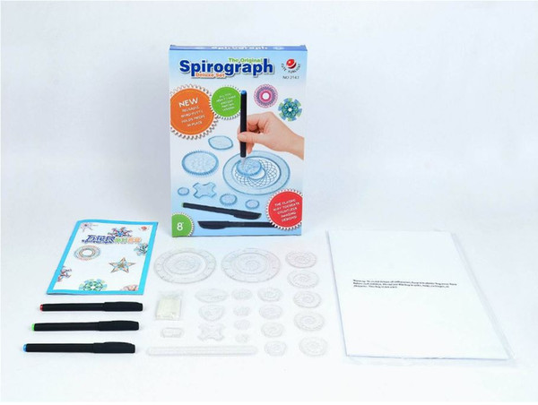 Spirograph Drawing Design Tin toy set 22PCS Spiral Designs Interlocking Gears & Wheels Creative Drawing Educational toy for kids