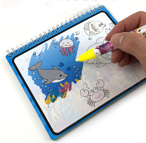 Magic Water Drawing Book Coloring Book Doodle & Magic Pen Painting Drawing Board For Kids Toys Birthday Gift