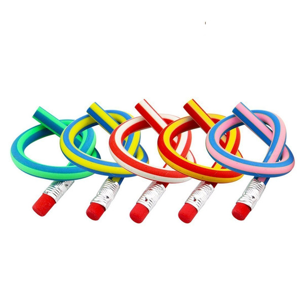 Soft Pencil Bendy Flexible Pencil with Eraser Colorful Magic Bendy Flexible Pencil Writing Gift for Kids Pack of 10