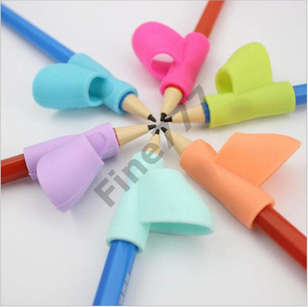 Writing Aid Grip Posture Correction Tool Young Children's Finger Grip Children Colorful Pencil Holder Pen Silicone pen holder