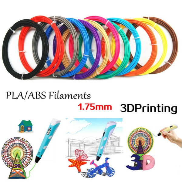 5M/Color 20 colors per lot 3d filament ABS/PLA 1.75mm 3D Printer Filament Materials 2019 hot sell