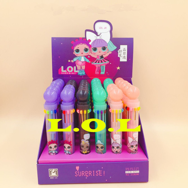 10colour cartoon doll Ball-point Pen Ball Pen for Kids Gift Student Awards Supplies 