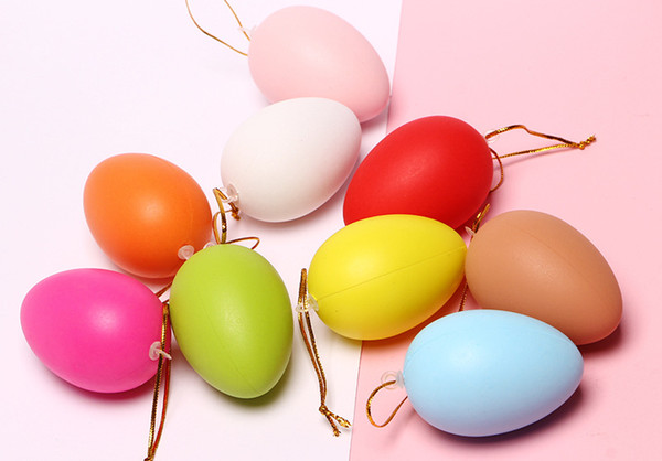 2019 New DIY Hand-painted Suspensibility Graffiti Toys Easter Eggs Mixed Colors Children's Painted Plastic Simulate Eggs