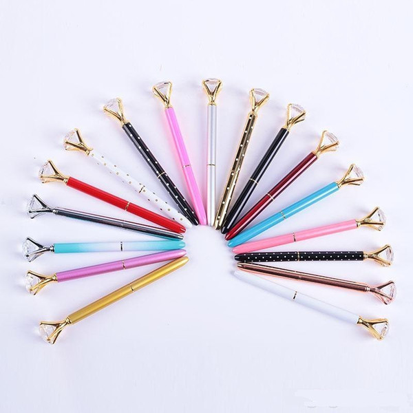 Creative Crystal Glass Kawaii Ballpoint Pen With Large Diamond Markers School Office Supplies Halloween Christmas gifts 2019