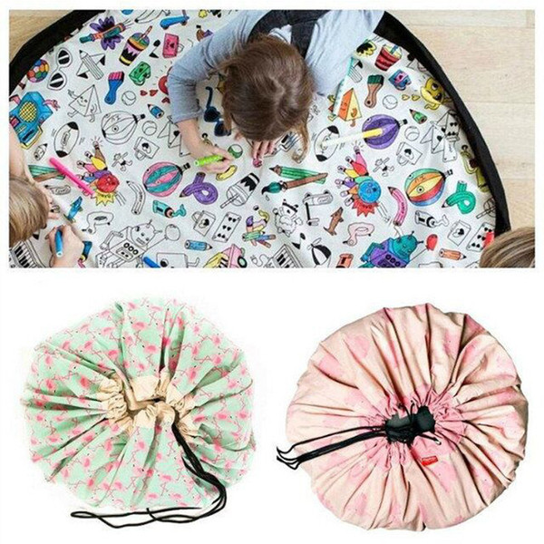 135CM Kids Toy Drawstring Storage Bean Bag Portable Organizer Container for DIY Graffiti Doodling Mat Children Learn Painting 20pcs AAA709