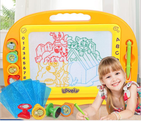 Large Color Magnetic Drawing Board Sketch Pad Doodle Writing Painting Toy For Kids Children Painted Plastic Drawing Board Free Shipping