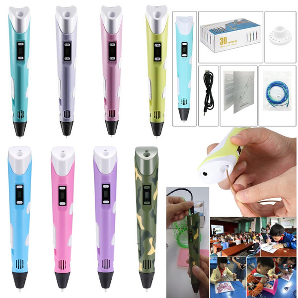 HOT sale 3D Pen Printing Pen stereoscopic Pen 3D printing drawing 8 colors ABS with USB charging line