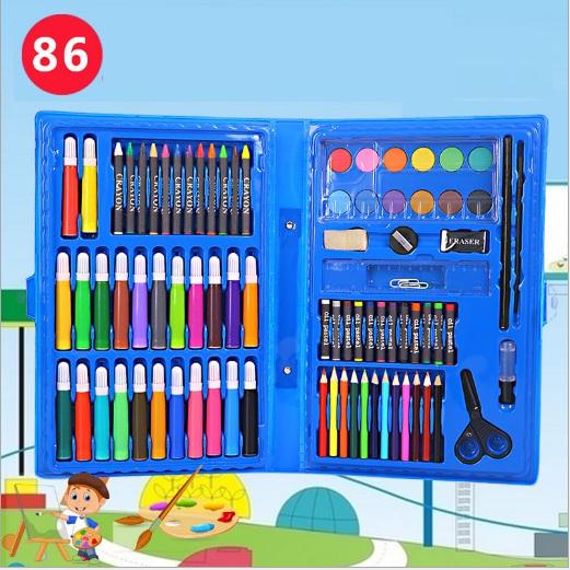 Wholesale children stationery set 86PCS pieces of suit watercolor pen suit painting art supplies set DHL or Shun Feng Express 