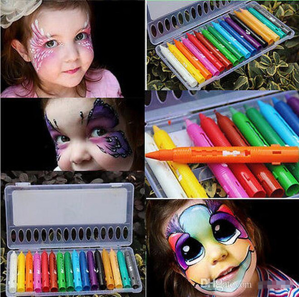 16 Colors Face Painting Pencils Splicing Structure Face Paint Crayon Christmas Body Painting Pen Stick For Children Party Makeup A1102