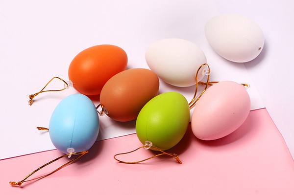 2019 New DIY Hand-painted Suspensibility Graffiti Toys Easter Eggs Mixed Colors Children's Painted Plastic Simulate Eggs