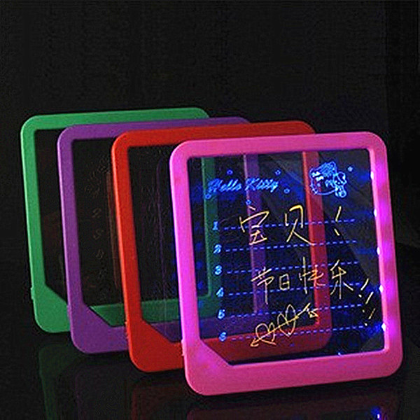 LED Light Fluorescent WordPad Billboard Fun Light Toys for Kids Children Electronic Luminescent Message Board Handwriting Pad