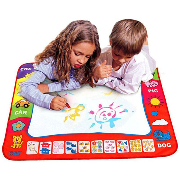 New Arrival 80X60cm Kids Water Drawing Painting Writing Toys Doodle Aquadoodle Mat Magic Drawing Board+2 Water Drawing Pen