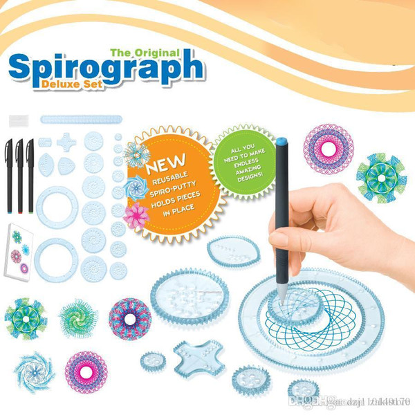 Spirograph Drawing Toys Set Accessories Creative Draw Spiral Design Interlocking Gears & Wheels Creative Drawing For children