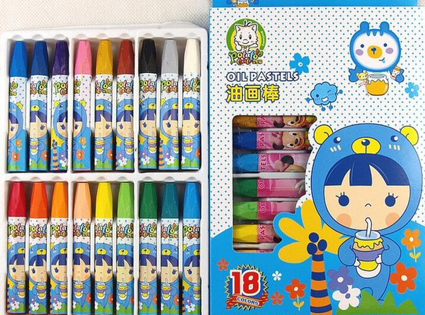 wholesale 18color children crayons oil painting sticks art stationery drawing tools Student kindergarten diy Education Toys Drawing Pen