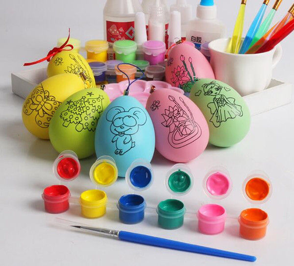 Kids DIY doodle Egg set children Hand-painted eggs baby emulation egg Learning Education Fun Funny Drawing Toys Easter Kids toy