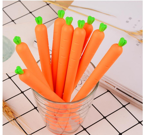 Carrot Neutral Pen Signature Pen Marker Pen Black student lovely pens office stationery silica gel personality pens