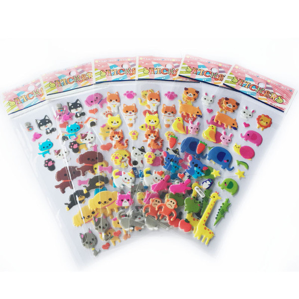 diary decorative 5 PCS/LOT Animal Bubble Diary Decorative Cartoon Phone Bubble Stickers Cute Animal Kingdom WYQ