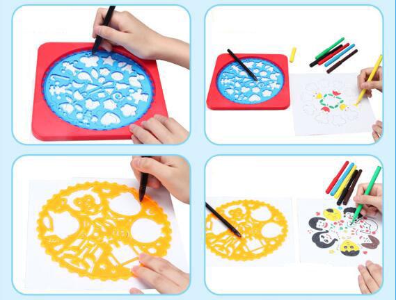 Spirograph Colorful Ruler Drafting Tools For Students Plastic Drawing Toys Children Learning Art Tool Creative Gift