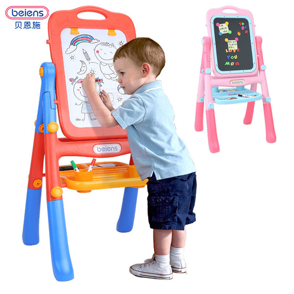 Beiens children's drawing board double-sided magnetic writing board baby color graffiti board home bracket type small blackboard