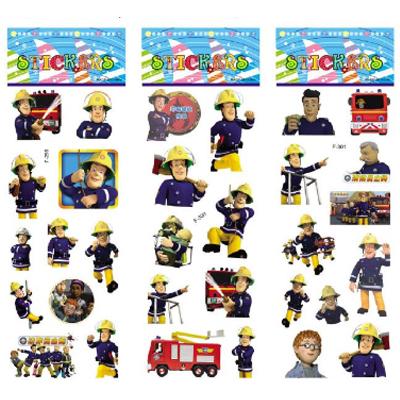 stickers for 3 sheets/set Fireman Sam stickers for kids Home wall decor on laptop cute cartoon mini 3D foam sticker decal fridge doodle