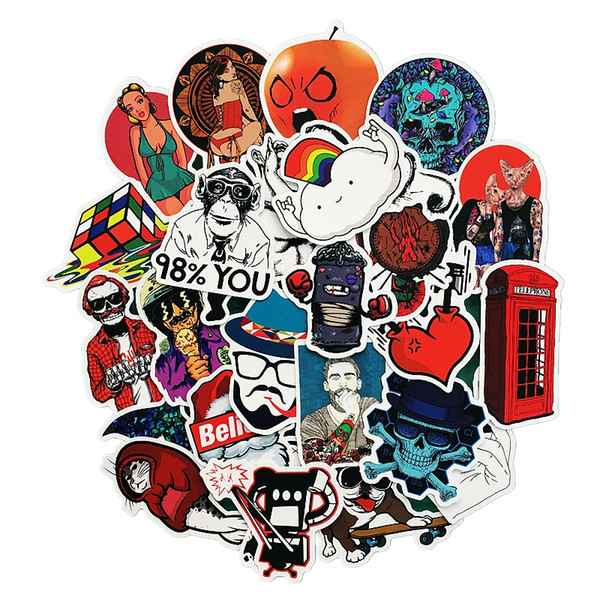 for moto 50 pcs/pack Classic Fashion Style Graffiti For Moto car & suitcase cool laptop stickers Skateboard sticker