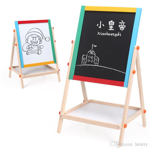 Wood sided magnetic sketchpad sketchpad. Painted wooden writing board early childhood educational toys. Easel, drawing board