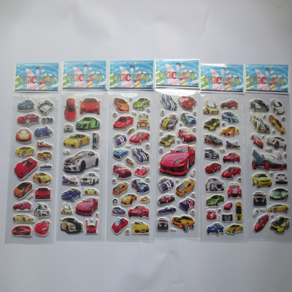 lassic Toys Sticker 6 sheets/set cartoon car sticker 3D bubble stickers scrapbooking for kids Home decor Diary Notebook Label Decoration ...