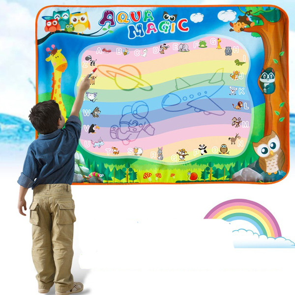 100*70cm Magic Water Canvas Cartoon Kids Educational Painting Toys Fashion Children Drawing Board with Pens