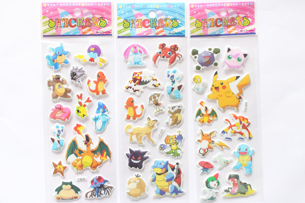 lassic Toys Sticker 3 Sheets/set cartoon anime Pikachu stickers for kids rooms Home decor Diary Notebook Label Decoration toy Pikachu 3D...