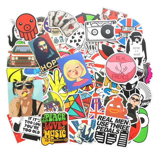 0 Pcs/Pack Fashion Classic Style Graffiti Stickers For Suitcase & Moto Car Cool Laptop Stickers Skateboard Dull Polish Sticker 50 Pcs...