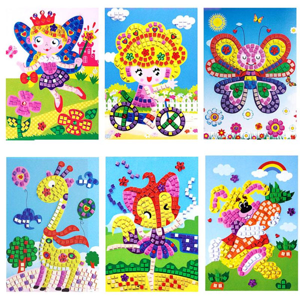 D Foam Mosaics Sticky Kids Crystal Game Craft Art Sticker Children Intellectual Development Toys DIY Princess Butterflies Stick 3D Foam M...