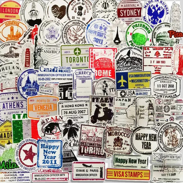 60 Pcs Travel Around The World Stickers For Luggage Guitar Laptop Phone Skateboard Bicycle Motorcycle Graffiti Stickers