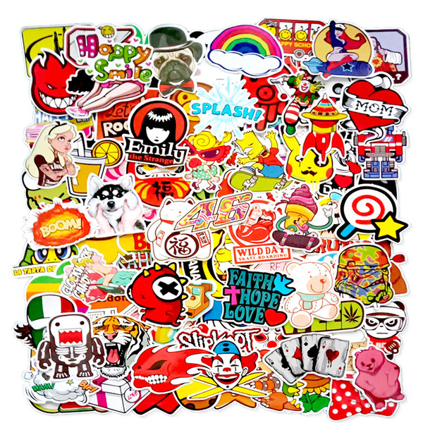 lassic Toys Sticker 50-100pcs color Stickers Mixed Funny Cartoon Graffiti Stickers for Children DIY Sticker on Laptop Car Luggage Skatebo...