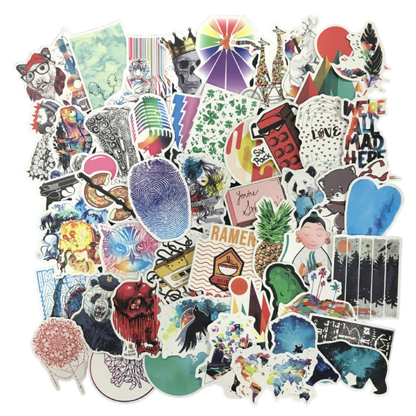 00 Pcs Waterproof Pvc Cool Sticker for Car Skateboard Luggage Guitar Laptop Motorcycle Decorate Girl Boy Decorate Toy Stickers 100 Pcs Wa...