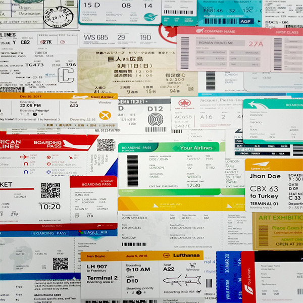 4 pcs Traveling Boarding Pass Air Tickets creative Suitcase stickers for Laptop Luggage Bags Bike Phone Cool Stickers 54 pcs Traveling Bo...