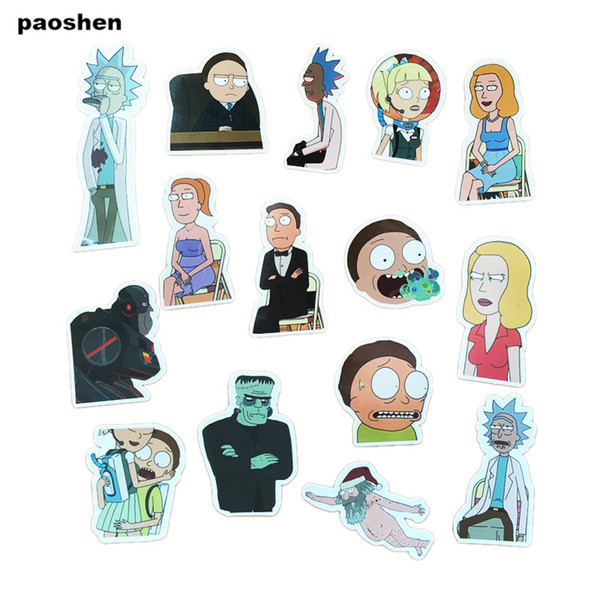 stickers for 47 Pcs Rick And Morty Pvc Waterproof Cartoon Adesivos Sticker For Luggage Skateboard Phone Laptop Moto Bicycle Wall Stickers