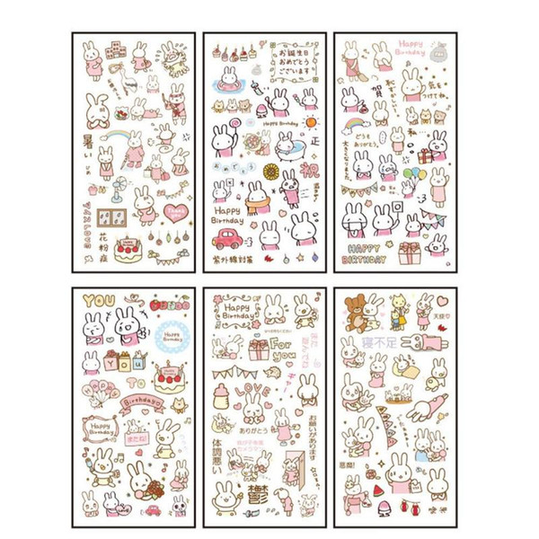 Stickers 6pcs/set Animal Pattern Kids Sticker Toys Children Cartoon Decoration DIY Diary Scrapbooking Stickers Child Flakes Stationery