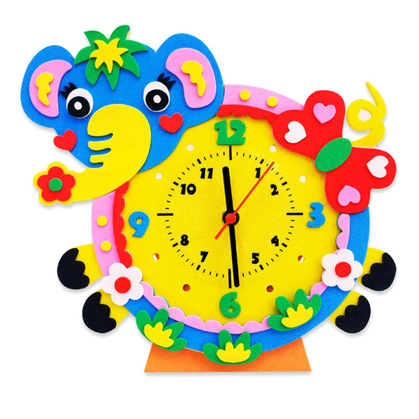 children stickers EVA Handmade DIY 3D Animal Clock Kids Bedroom Decorative Stickers Children Early Learinig Educational Toys Craft