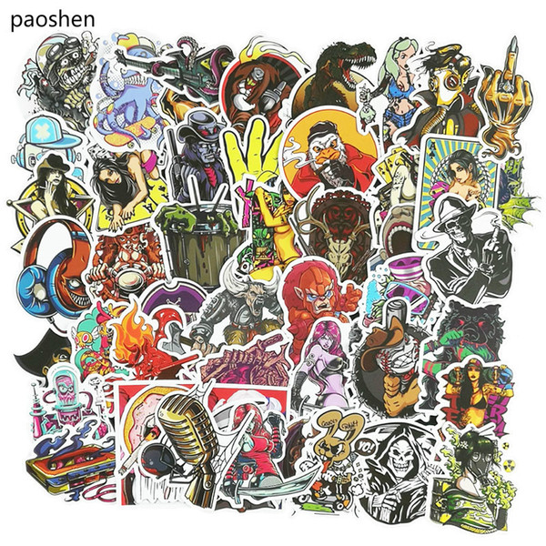 lassic Toys Sticker 50 Pcs PVC Waterproof Fun Terror Sticker Toys For Laptop Luggage Skateboard Bike Car Styling Decals Cool Graffiti Sti...