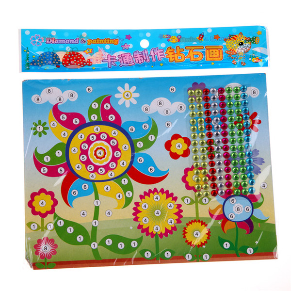 tickers for children 2pcs/set DIY Painting Mosaic Puzzle Toys Kids Diamond Sticker Handmade Crystal Paste Painting Mosaic Puzzle Toys Sti...