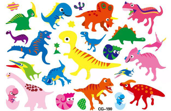 heap Stickers 4 Sheets Kids Cartoon Dinosaurs Jurassic Waterproof Tattoo Sticker Kids Temporary Flash Tattoo Paste Body Arm Tatoo Sticker...