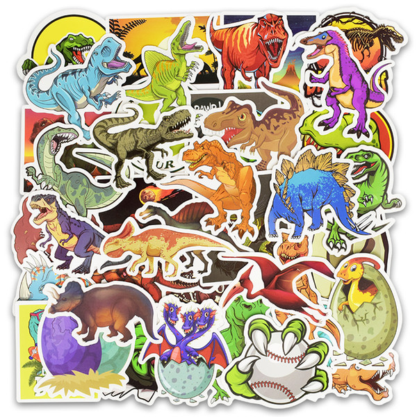 Stickers 50 Pcs Pvc Waterproof Cartoon Jurassic Period Dinosaur Sticker For Luggage Skateboard Phone Laptop Moto Wall Guitar Stickers