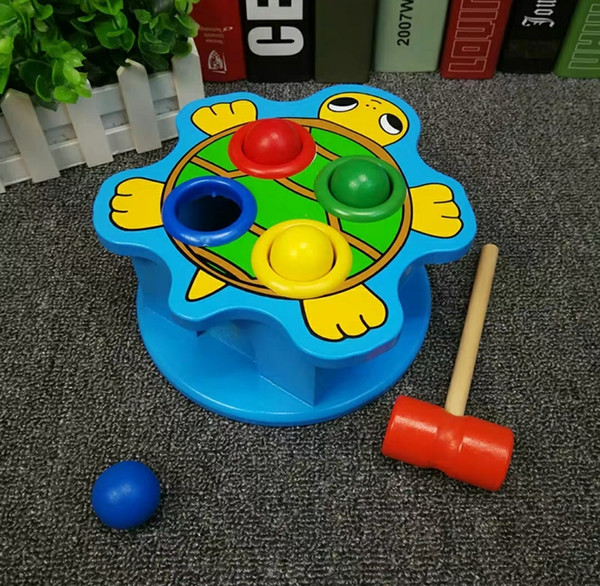 Children boys and girls play hamster toys toddler puzzle development wooden toy baby turtle beat table toy